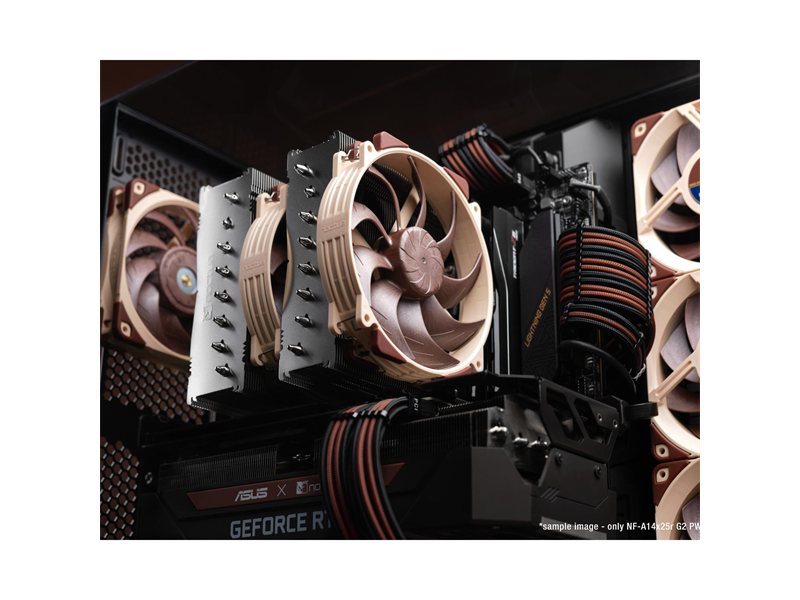 Кулер для корпуса/ Case Cooler Noctua NF-A14x25r G2 PWM (140x140x25mm, 4-pin PWM, 91.58CFM, 24.8dBA, 1500RPM, Beige/Brown)