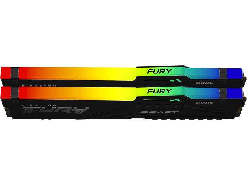 Память DDR5 2x32GB 5600MHz Kingston KF556C40BB2AK2-64 Fury Beast RGB RTL Gaming PC5-44800 CL40 DIMM 288-pin 1.25В dual rank с радиатором Ret