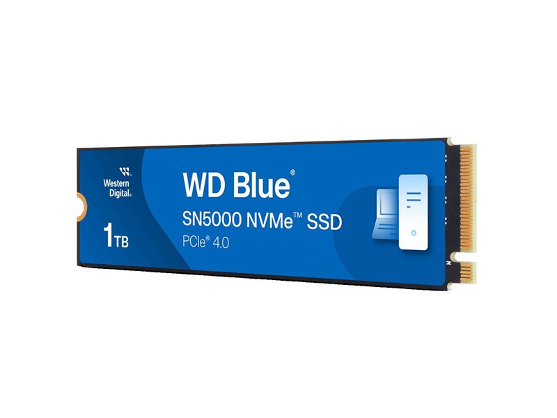 Твердотельный накопитель Western Digital Blue SN5000 SSD M2.2280 PCIe 4.0 1Tb, 5150MBs/4900MBs, TBW 600, WDS100T4B0E, 1 year