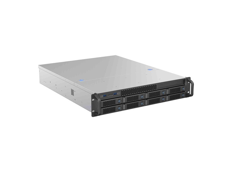 Procase BS208-SATA3-B-0 Корпус 2U Rack server case 8 SATA III / SAS 6Gbit hotswap HDD 2*MiniSAS(8087), черный, без блока питания, глубина 650мм, MB 12"x13"