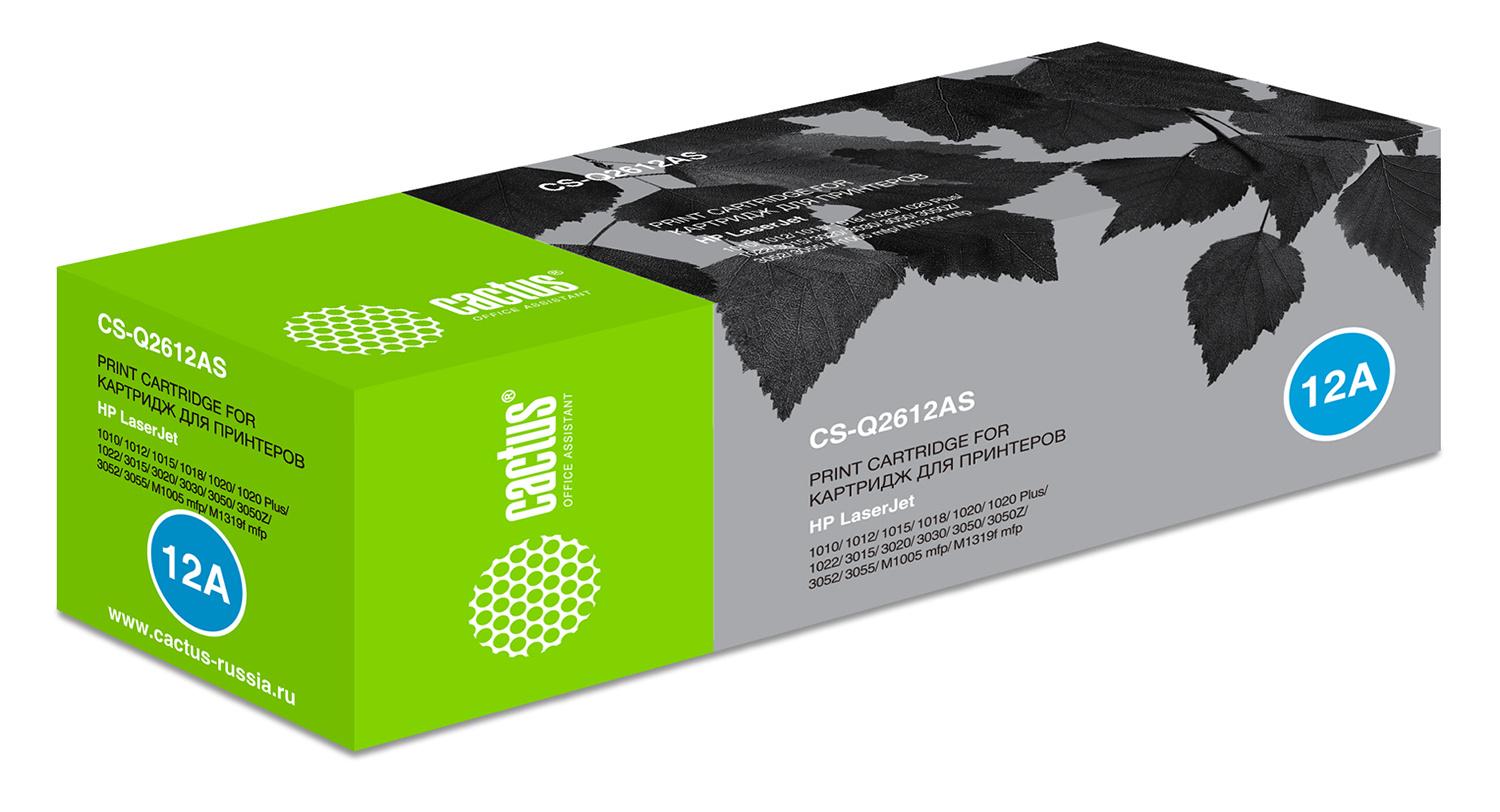 Картридж лазерный Cactus CS-Q2612AS Q2612A черный (2000стр.) для HP LJ 1010/1012/1015/1018/1020/1020Plus/1022/3015/3020