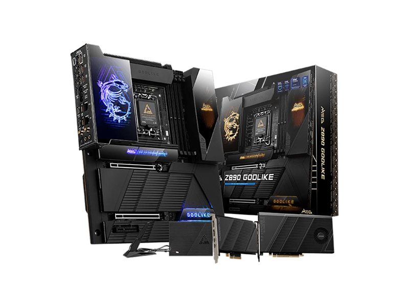 Материнская плата MSI MEG Z890 GODLIKE Z890, LGA1851, 4*DDR5, 2*PCIEx16, 1*PCIEx4, 8*M.2, 7*TypeC, 8*USB3.2Gen2, 4*USB3.2Gen1, 4*USB2.0, 4*SATA3.0, 10G, 5G, 2xType-C(DP), E-ATX, RTL