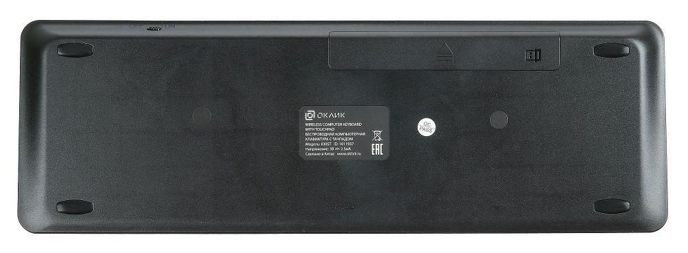 Клавиатура Оклик 830ST черный USB беспроводная slim Multimedia Touch (1011937)
