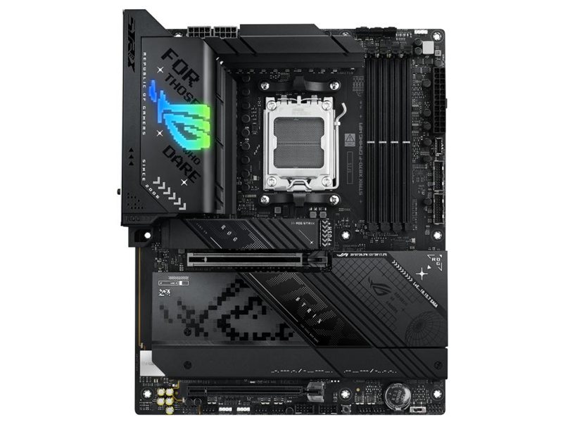 ASUS ROG STRIX X870-F GAMING WIFI (Socket AM5, ATX, 4xDDR5(192GB), DP/HDMI, 1xPCIe 5.0x16/1xPCIe 4.0x16, 1xLAN (2.5GbE), Wi-Fi 7, BT 5.4, 2xSATA 6Gb/s, 4xM.2, 2xUSB4 Type-C, 1xUSB-C, 9xUSB 3.2)