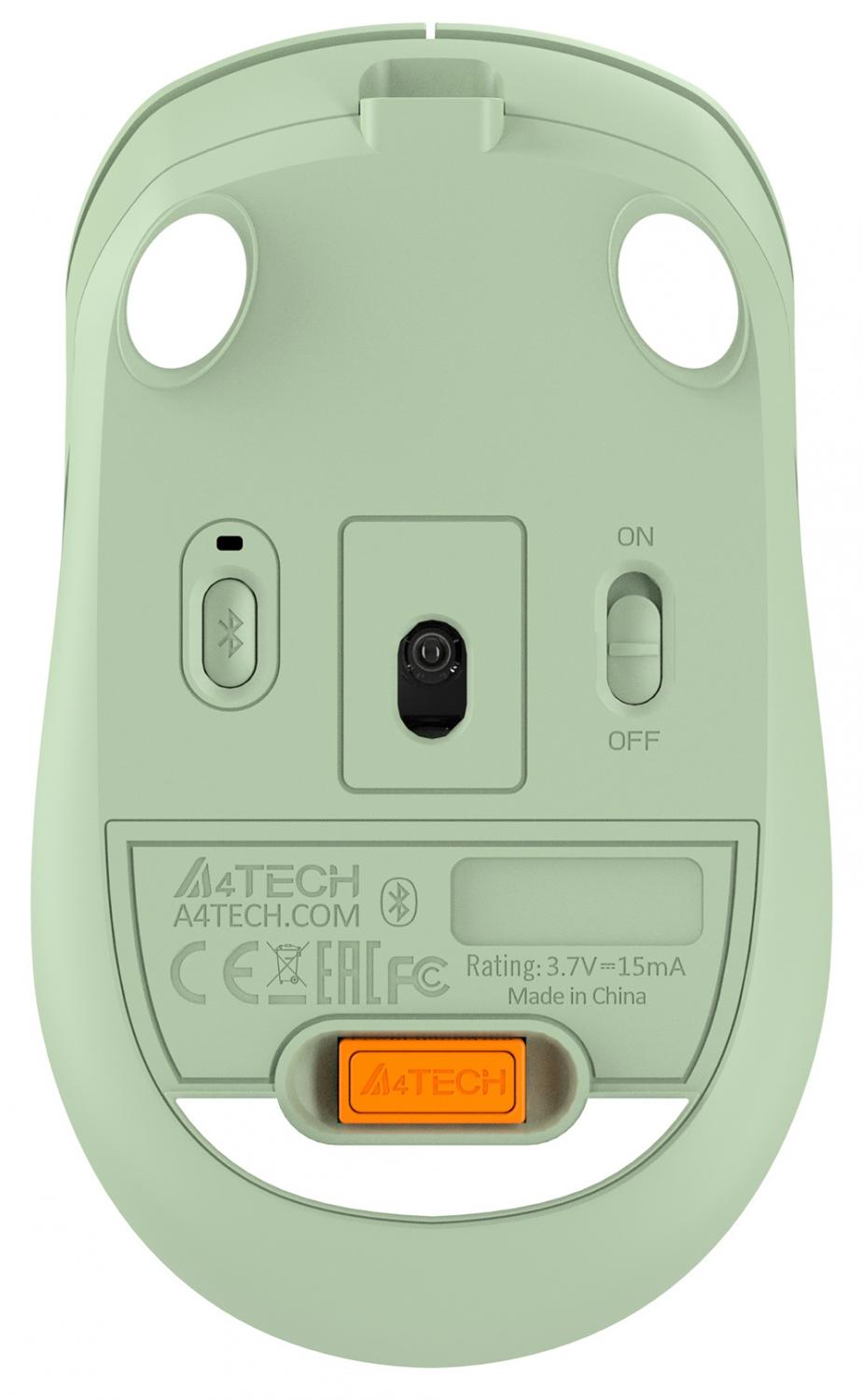 Мышь A4Tech Fstyler FB10C зеленый оптическая 2000dpi беспров. BT/Radio USB 4but (FB10C MATCHA GREEN)