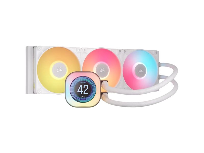 Система жидкостного охлаждения/ Water Cooling System Corsair iCUE LINK TITAN 360 RX LCD (360mm, White, RGB/ Fans: 3x120mm, 73.5CFM, 36dBA, 2100RPM/ S: 1851, 1700, AM5, AM4)