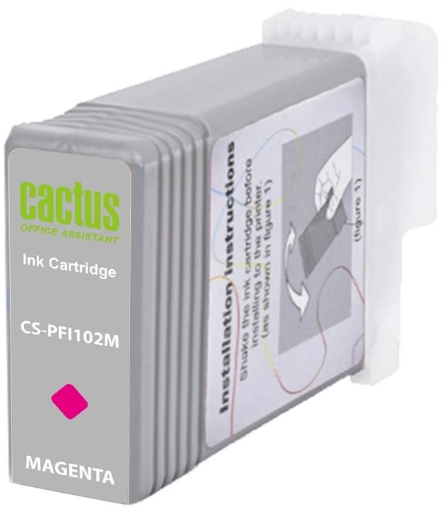 Картридж струйный Cactus CS-PFI102M PFI-102 M пурпурный (130мл) для Canon IP iPF500/iPF600/iPF700/MFP M40/iPF765/LP17/LP24 с чипом