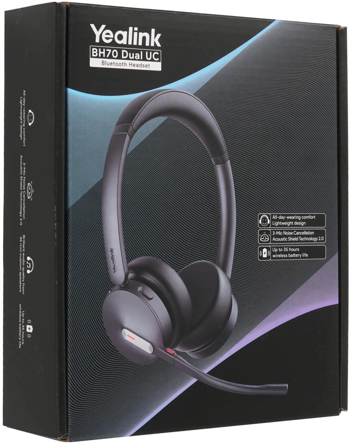 Наушники с микрофоном Yealink BH70 Dual UC USB-A черный накладные BT оголовье