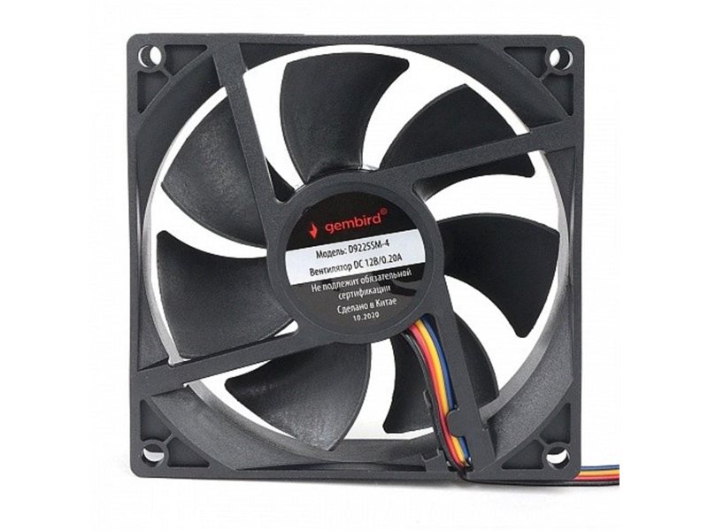 Gembird Вентилятор для корпуса 92x92x25, втулка, 4 pin, провод 30 см (D9225SM-4)