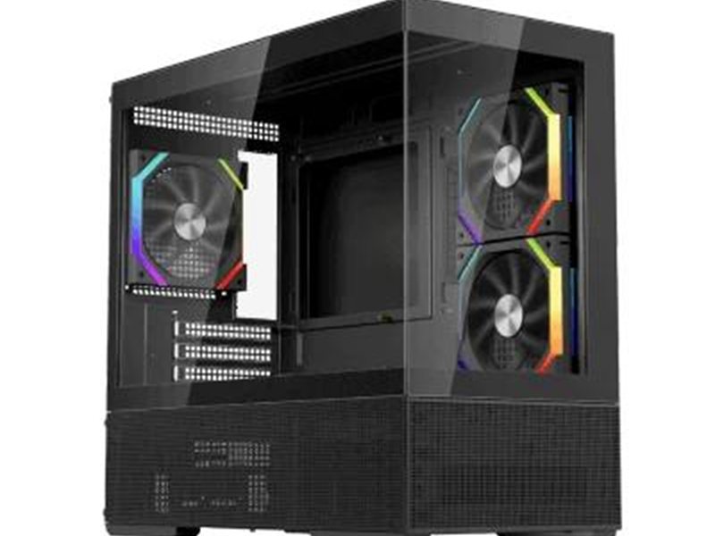 корпус 1STPLAYER CV6 ARGB Black / mATX / 3x120mm ARGB & 2x120mm fans / CV6-BK-2FAR-2FH7R-1FH7