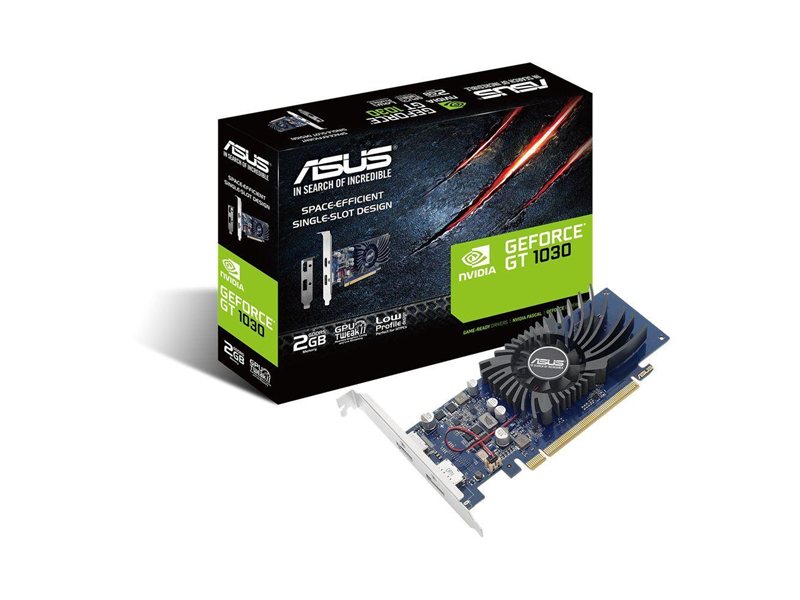 Видеокарта ASUS GT1030  2GB GDDR5 64bit DVI HDMI 1FAN LP RTL {20} (743333) [GT1030-2G-BRK]