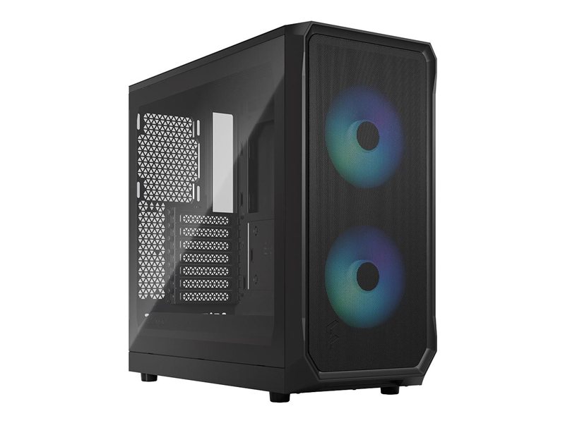 Корпус ПК без блока питания/ Case Fractal Design Focus 2 RGB, Midi-Tower, 2x140mm RGB, 2xUSB-A 3.2 ATX, mATX, mITX Black