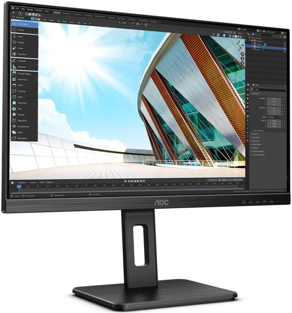 Монитор AOC 23.8" Pro Q24P2Q черный IPS LED 16:9 HDMI M/M матовая HAS Piv 250cd 178гр/178гр 2560x1440 75Hz VGA DP 2K USB 5.14кг