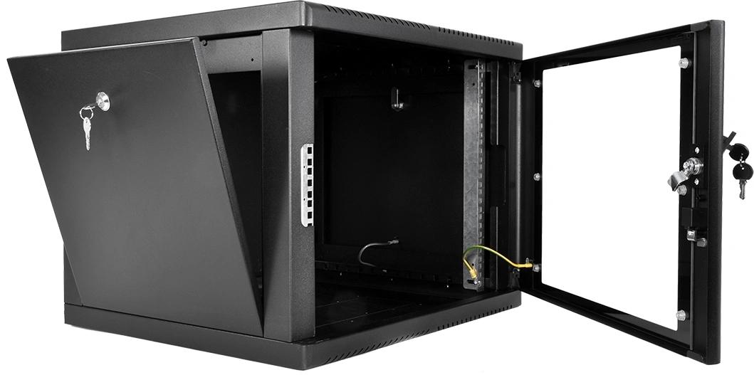 Шкаф коммутационный ЦМО (ШРН-М-9.500-9005) настенный 9U 600x520мм пер.дв.стекл 130кг черный 456мм 19.35кг 180град. 480мм IP20 сталь