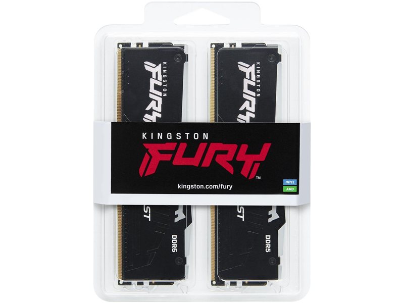 Память DDR5 2x32GB 6000MHz Kingston KF560C36BBEAK2-64 Fury Beast Black RGB RTL Gaming PC5-48000 CL36 DIMM UDIMM 288-pin 1.35В kit single rank с радиатором Ret