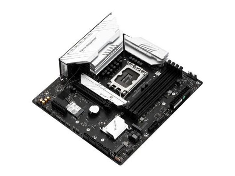 MAXSUN MS-Terminator B760M D4 WIFI6E V2 (Socket 1700, mATX, 4*DDR4(128b), DP/HDMI, 4*SATA3, 3*M.2, 1xPCI-E x16 /1xPCI-E x4, 6*USB 2.0, 2*USB 3.2 GEN2, LAN 1*2.5G, Bluetooth, Wi-Fi 802.11ax, RTL)