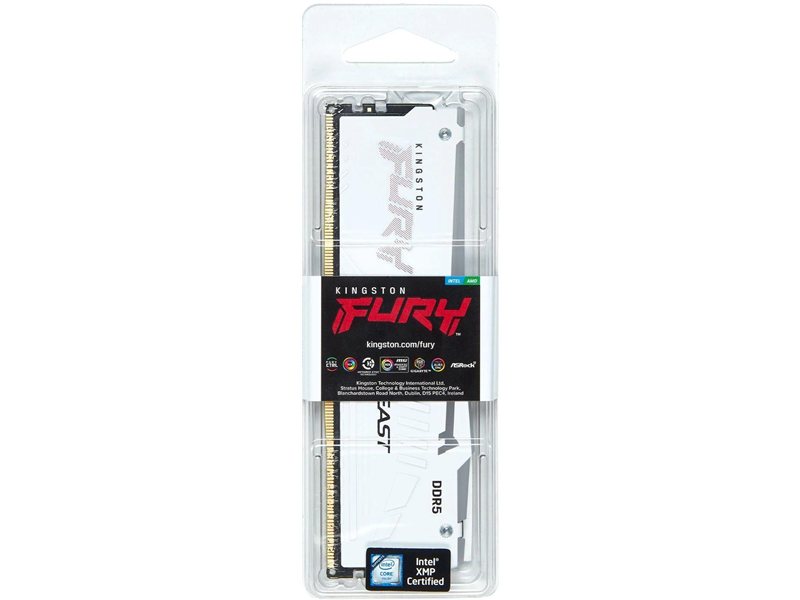 Память оперативная/ Kingston 16GB 5600MT/s DDR5 CL36 DIMM FURY Beast White RGB EXPO
