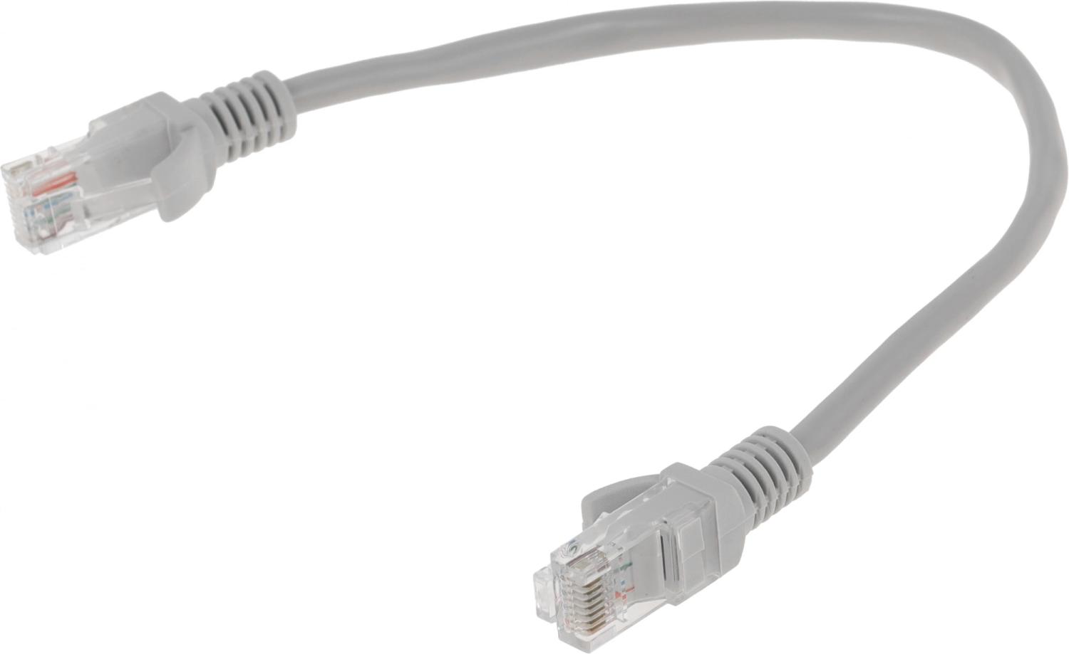 Патч-корд Premier PP12-0.25M 1000Гбит/с UTP 4 пары cat.5E CCA molded 0.25м серый RJ-45 (m)-RJ-45 (m)
