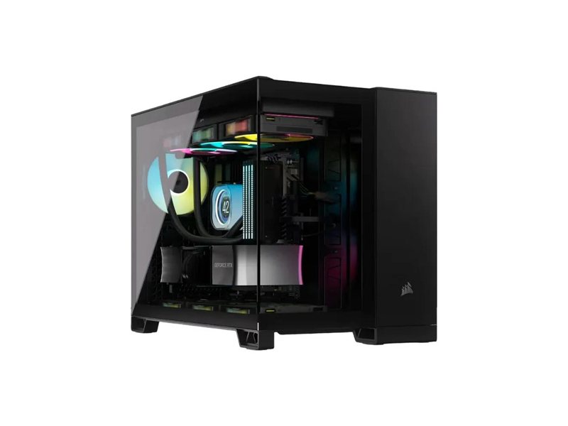 Корпус без блока питания/ Case Corsair 2500X Airflow, Midi-Tower, TG, no fan, 2xUSB-A 3.2, 1xUSB 3.2 Type-C, mATX, mITX Black