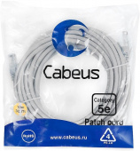Патч-корд Cabeus PC-UTP-RJ45-CAT.5E-10M U/UTP RJ-45 вил.-вилка RJ-45 кат.5E 10м серый ПВХ