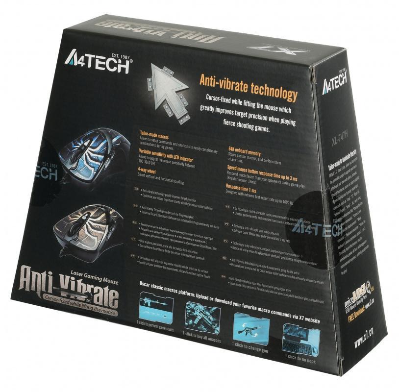 Мышь A4Tech Oscar Editor XL-747H рисунок/голубой лазерная 3600dpi USB 6but (XL-747H (BLUE SPIDER))