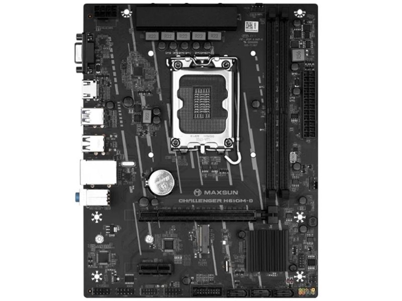 MAXSUN MS-Challenger H610M-D (Socket 1700, mATX, 2*DDR4, VGA/HDMI, 3*SATA3, 1*M.2, 1*PCIEx16/1*PCIEx1, 4*USB 2.0, 2*USB 3.2 Gen1, LAN 1*1G, RTL)