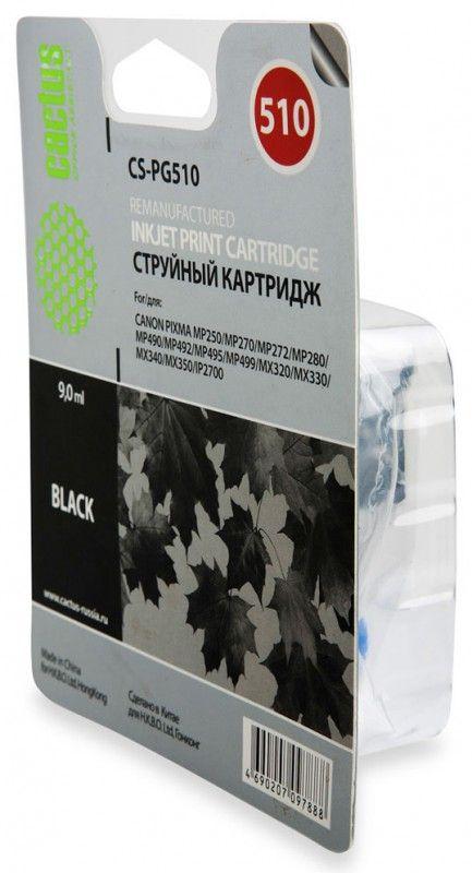 Картридж струйный Cactus CS-PG510 PG-510 черный (15мл) для Canon Pixma MP240/MP250/MP260/MP270/MP480/MP490/MP492/MX320/MX330 с чипом
