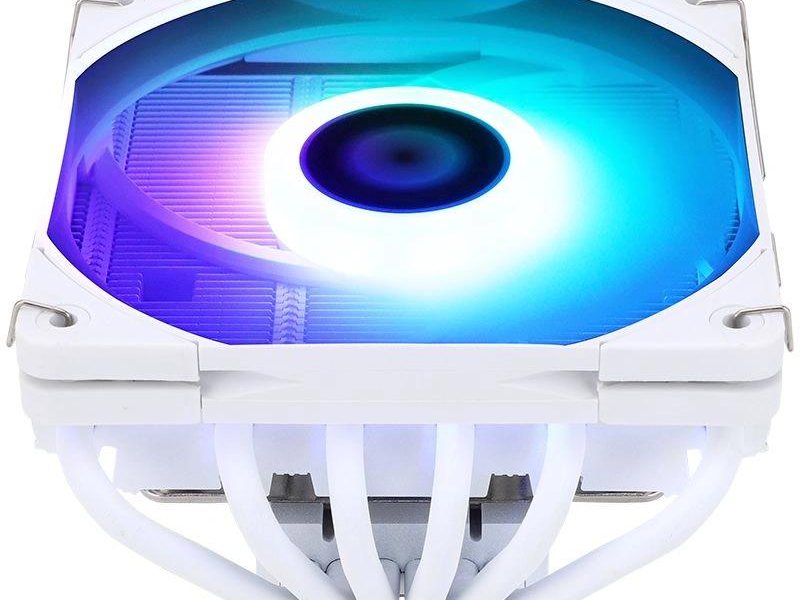 Кулер для процессора/ CPU Cooler Thermalright SI-100 White Argb (4-pin PWM, 74.8mm, Ni/Cu, 6x6mm, ARGB, 1x120mm, 72.37CFM, 27.7dBA, 2000RPM, S: 1851/1700/1200/20XX/115X, AM5/AM4, white)