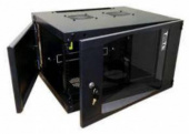 Шкаф коммутационный Lanmaster Next (TWT-CBWNG-6U-6X4-BK) настенный 6U 550x450мм пер.дв.стекл 60кг черный 13кг 329мм