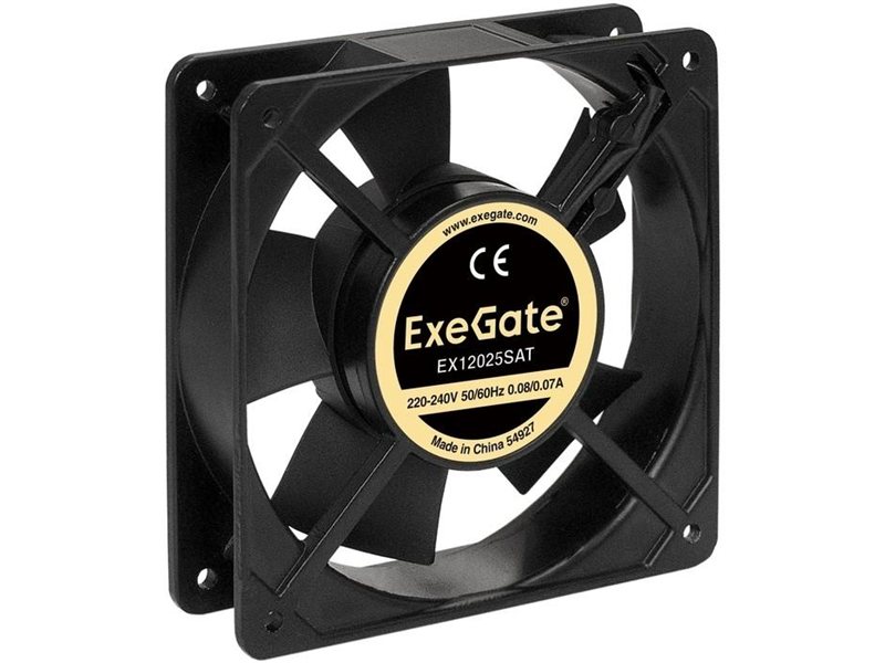 Exegate EX289016RUS Вентилятор 220В ExeGate EX12025SAT (120x120x25 мм, Sleeve bearing (подшипник скольжения), клеммы, 2100RPM, 32dBA)