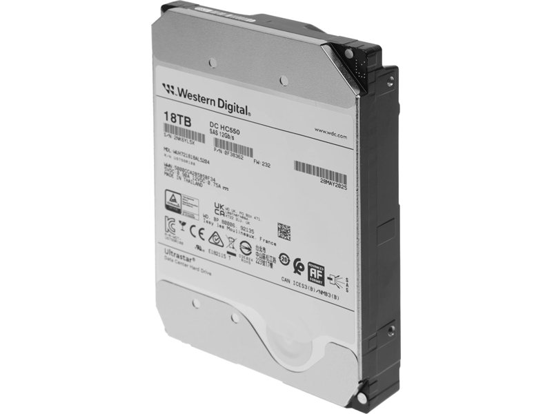 Жесткий диск WD SAS 3.0 18TB 0F38362 WUH721818AL5204 Server Ultrastar DC HC550 512E (7200rpm) 512Mb 3.5"