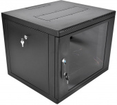 Шкаф коммутационный ЦМО (ШРН-М-9.500-9005) настенный 9U 600x520мм пер.дв.стекл 130кг черный 456мм 19.35кг 180град. 480мм IP20 сталь