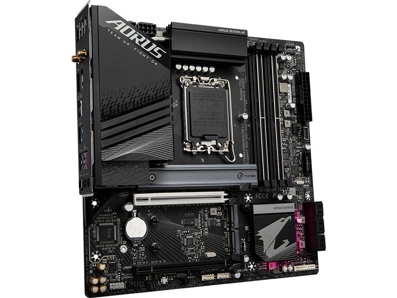 Материнская плата Gigabyte Z790M AORUS ELITE AX Soc-1700 Intel Z790 4xDDR5 mATX AC`97 8ch(7.1) 2.5Gg RAID+HDMI+DP