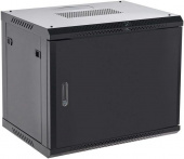 Шкаф коммутационный Rexant (04-0954-122) настенный 9U 400x542мм пер.дв.металл черный металл