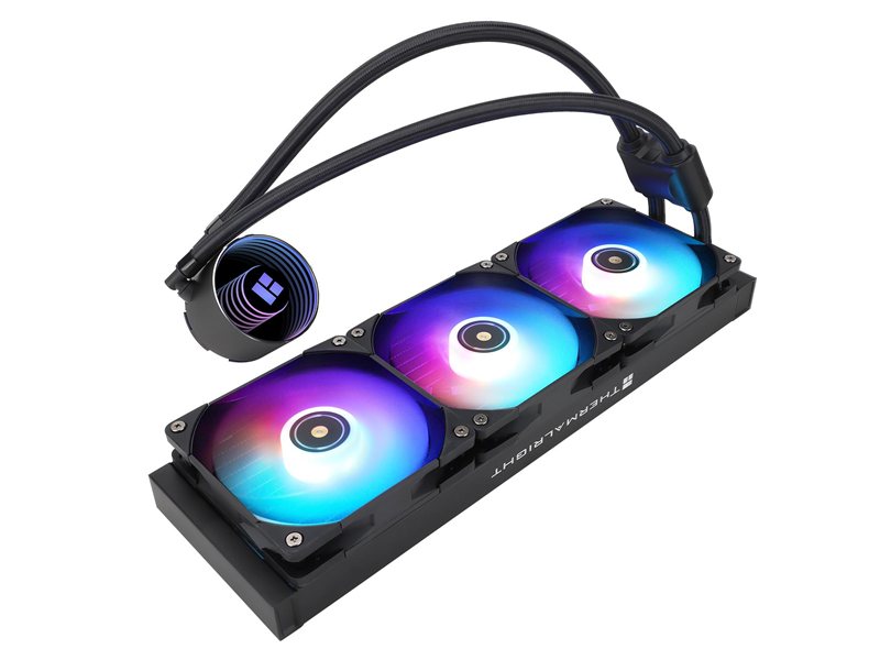 Водяное охлаждение для процессора/ Water Cooling System Thermalright Frozen Notte 360 Black Argb V2 (360mm, Black, ARGB/ Fans: 3x120mm, 72.37CFM, 27.7dBA, 2000RPM/ Pump height 54mm, 28dBA, 5300RPM, Rad thickness 27mm/ S: 1200, 1700, 1851, 2011, 2066, 115X