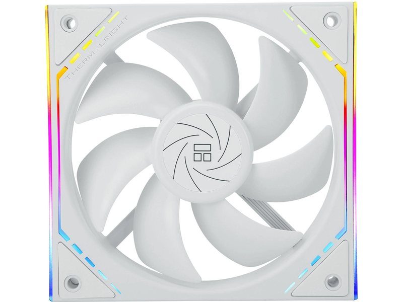 Кулер для корпуса/ Case Cooler Thermalright TL-M12W (120x124x25mm, 4-pin PWM, ARGB, 47.6CFM, 23.2dBA, 1500RPM, White)