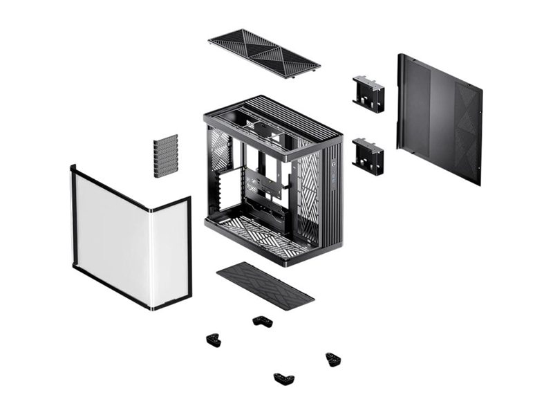 Корпус без блока питания/ Case JONSBO TK-4, Midi-Tower, TG, no fan, 2xUSB-A 3.0 + 1xUSB-C 3.2, ATX, mATX, mITX Black