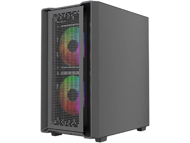 Powercase Корпус Mistral SM04 ARGB, Tempered Glass, Front Nylon Filter, 3x120mm ARGB PWM fans, чёрный, mATX (CMMSM04B-A3)