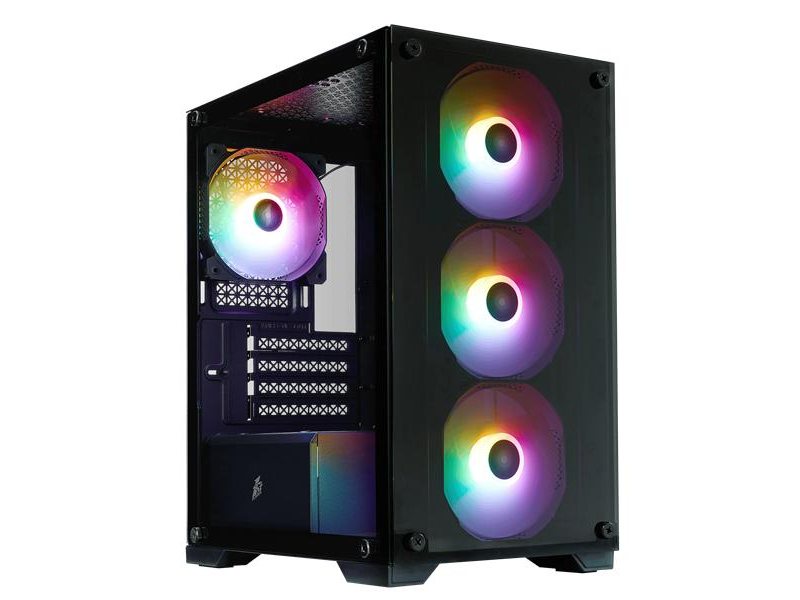 корпус 1STPLAYER FIREBASE X2-M / mATX / 4x120mm FRGB fans / X2-M-BK-4F1