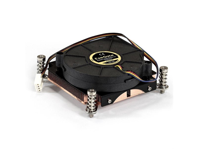 Exegate EX286162RUS Кулер ExeGate ESNK-0049.PWM.1U.115x.Cu (радиальный (улитка), медный, 1U, LGA1150/1151/1155/1156/1200, TDP 115W, Fan 75mm, PWM, 2000-5000RPM, 2 ball bearing, 4pin, 46-54db, ресурс 7
