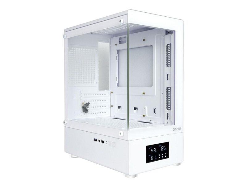 Корпус Ginzzu RX450D mATX жк. дисплей (Белый)