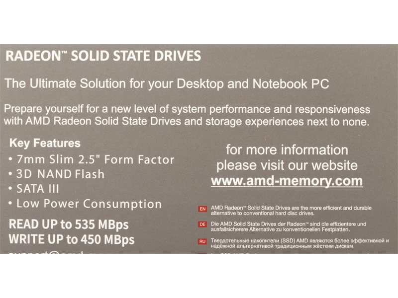 Накопитель SSD AMD SATA-III 256GB R5SL256G Radeon R5 2.5"