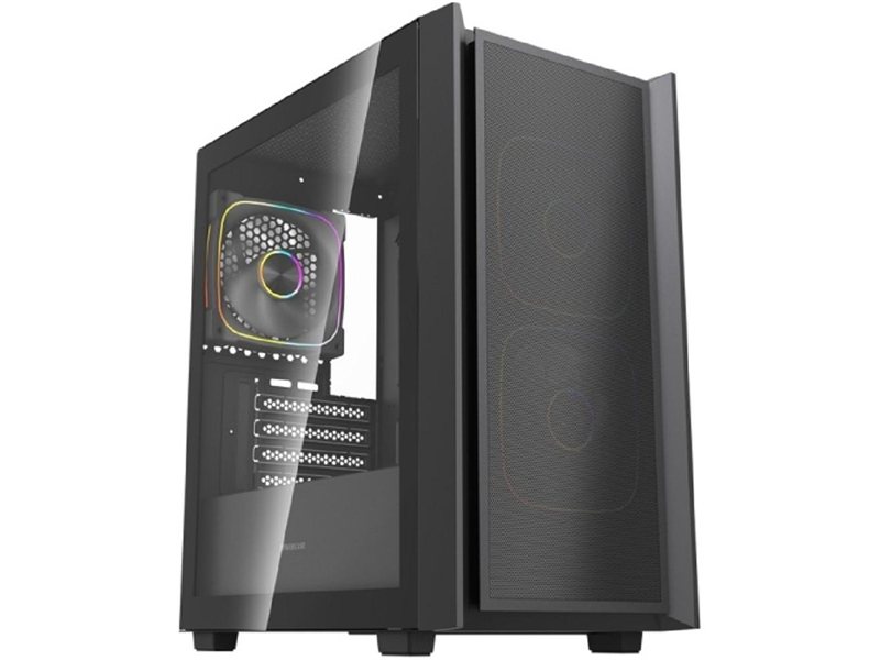 Powercase Корпус Mistral SM03 ARGB, Tempered Glass, 3x120mm ARGB PWM fans, чёрный, mATX  (CMMSM03B-A3)