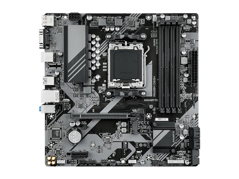 Материнская плата/ MB GIGABYTE AMD A620 sAM5, 4xDDR5(192GB), D-SUB/HDMI 2.1/DP, 1xPCIe 4.0x16, 1xPCIe 4.0, 1xLAN, 4xSATA 6Gb/s, 1xM.2, 1xUSB-C, 1xUSB 3.2, 4xUSB 2.0, 1xPS/2, mATX
