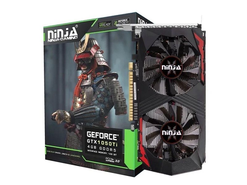 Видеокарта Ninja (Sinotex) GTX1050Ti 4GB 128bit GDDR5 DVI-D DP HDMI 2FAN RTL {20}