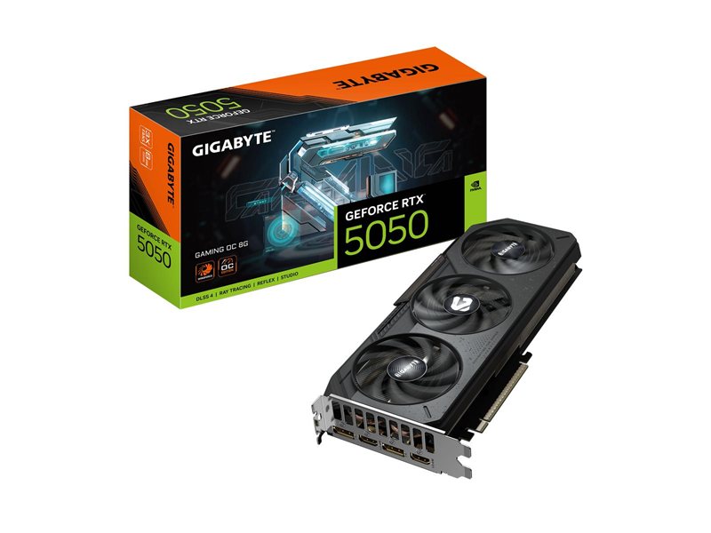 Видеокарта Gigabyte RTX5050 GAMING OC 8GB GDDR6 128bit 2xDP 2xHDMI 3FAN RTL