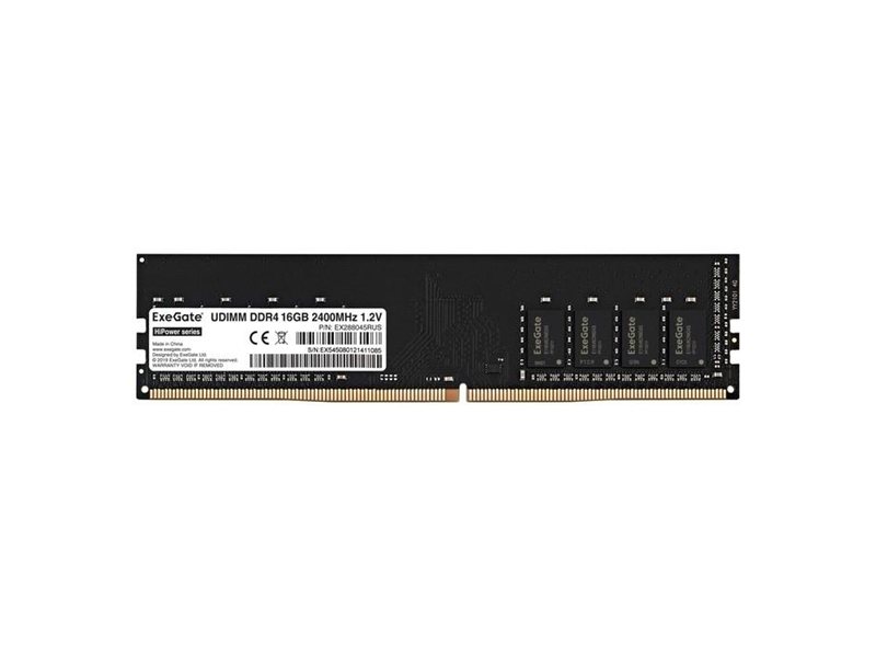 Exegate EX288045RUS Модуль памяти ExeGate HiPower DIMM DDR4 16GB <PC4-19200> 2400MHz