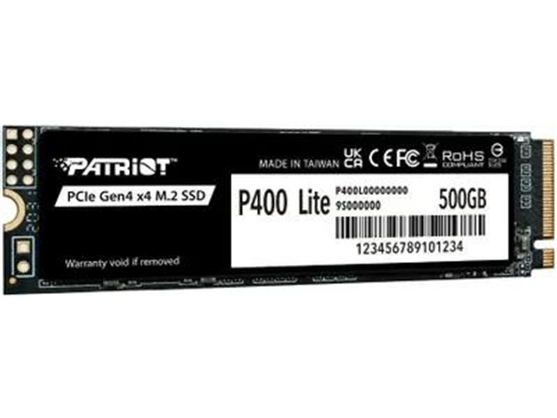 Тведотельный накопитель Patriot SSD P400 Lite 500GB M.2 2280 NVMe PCle 4.0 x4 R3500/W2400 TBW 280TB 3D NAND with HS