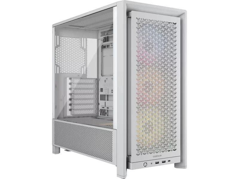 Корпус без блока питания/ Case Corsair Frame 4000D RS ARGB, Midi-Tower, TG, 3x120mm ARGB, 2xUSB-A 3.2, 1xUSB 3.2 Type-C, E-ATX, ATX, mATX, mITX White