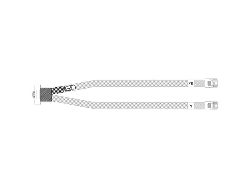 Кабель DiliVing DL-LP8643 Slimline LP x8 (SFF8654LP) -to- 2 HDmSAS x4 (SFF8643), 85 Ohm, PCIe 4.0, 80 cm